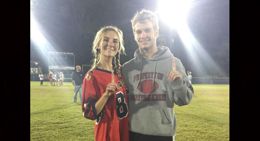 Trevor and good friend, Meg Deyton, after this years upperclassmen powder-puff victory