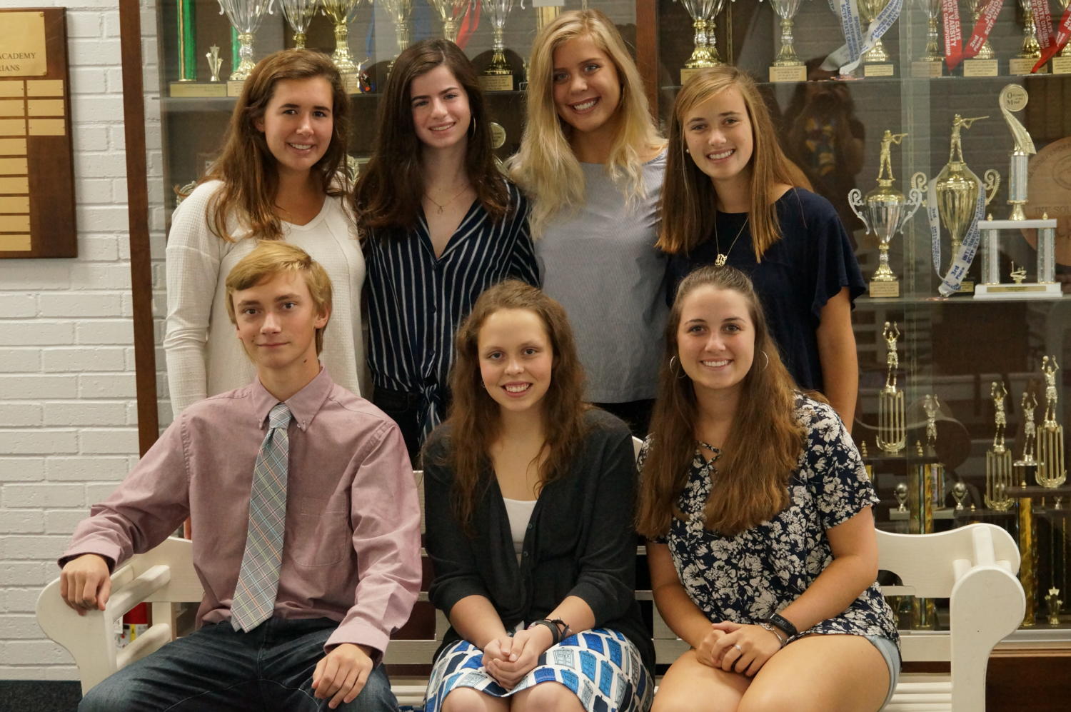 Top row (juniors; left to right): Haven Ross, Georgia Morris, Virginia Wooten, Ann Sumner Thorp
Seated (seniors; left to right): Elias Moore, Holly Brantley, Lauren Seale