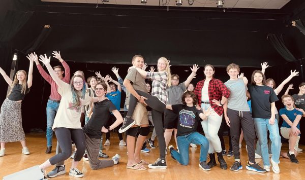 The cast of Grease (School Edition) rehearsing at the Dunn Center.