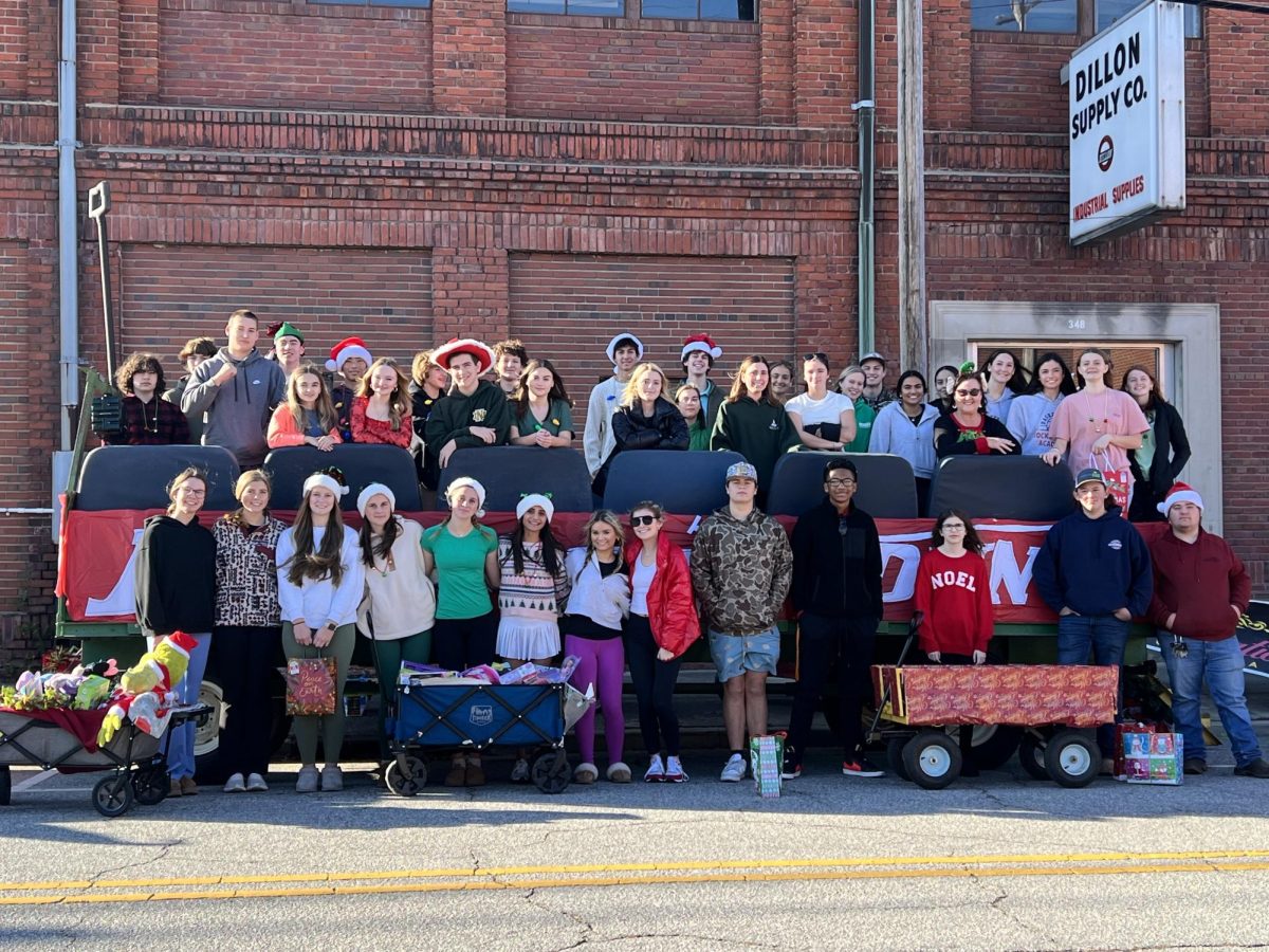 RMA's Key Club members at the Rocky Mount Christmas Parade